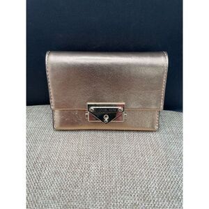 New Michael Kors Cece Small Pale Gold Leather Wallet Card Case